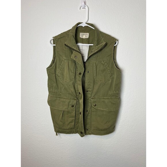 Current/Elliott Jackets & Blazers - Current/Elliott Vest Womens 0 XS Olive Green The Leisure Military Utility 4393